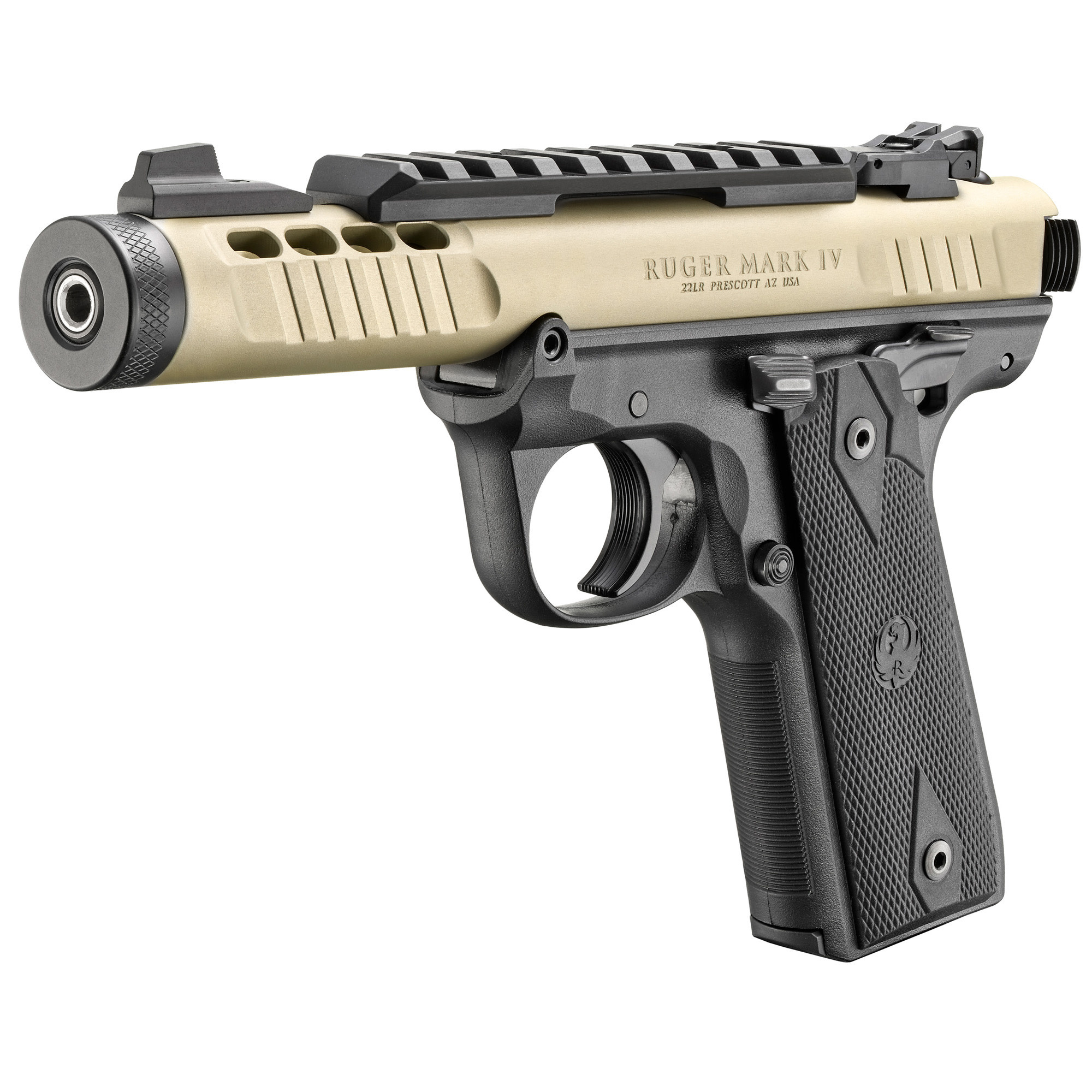 Ruger, Mark IV, 22/45 Lite 22LR 4.4" BLK / Champagne (2)10RD Pistol