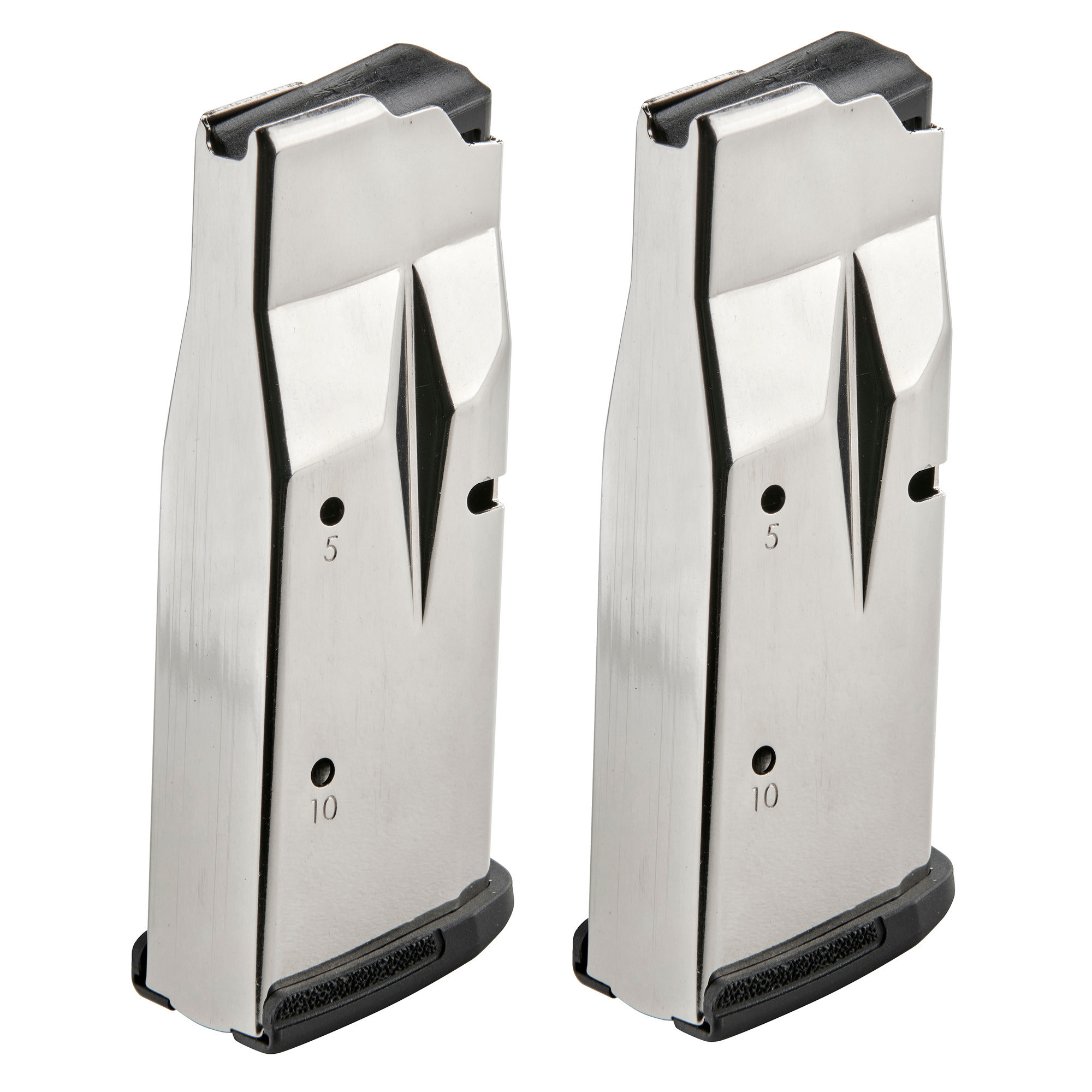Ruger, Magazine, 9MM, 10 Rounds, Fits Ruger MAX-9, 2 Pack Steel, Silver