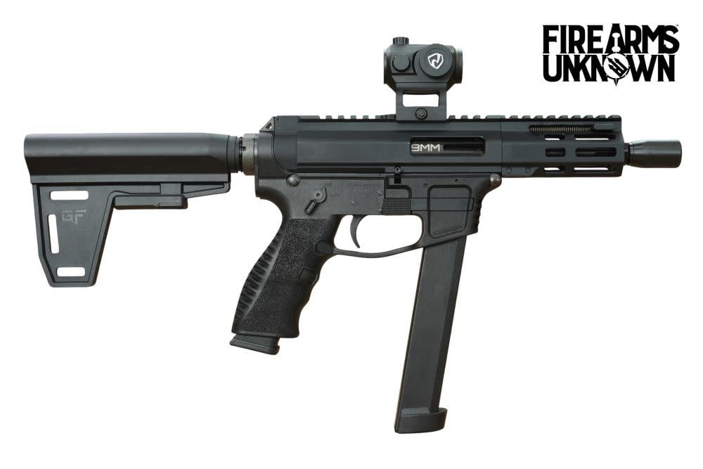 Gforce Arms Jawbone 9mm, 5" Black, (15/33)RD , Braced Pistol w/ Riton X1 ARD