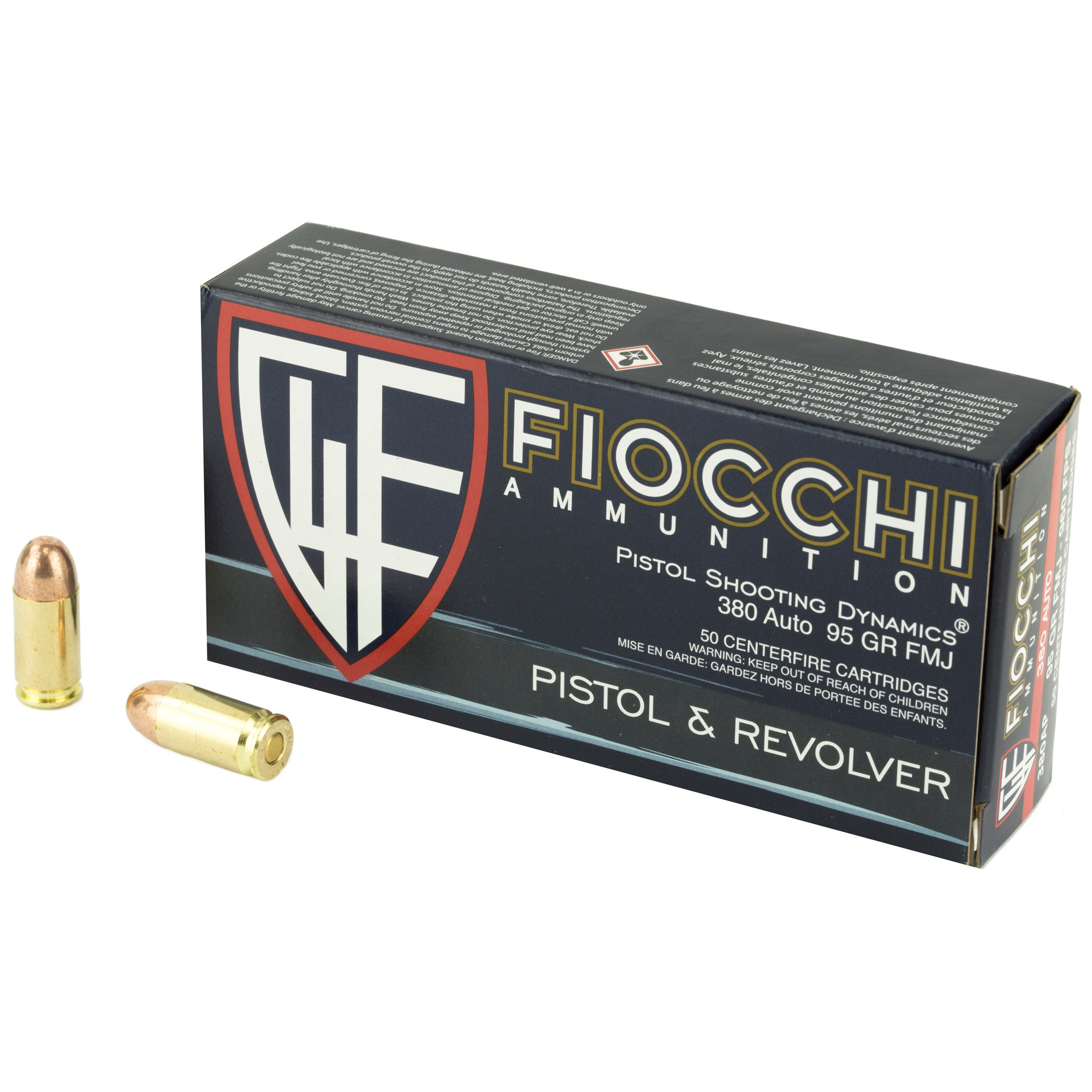 Fiocchi , 380ACP, 95 Grain, Full Metal Jacket, 50 Round Box