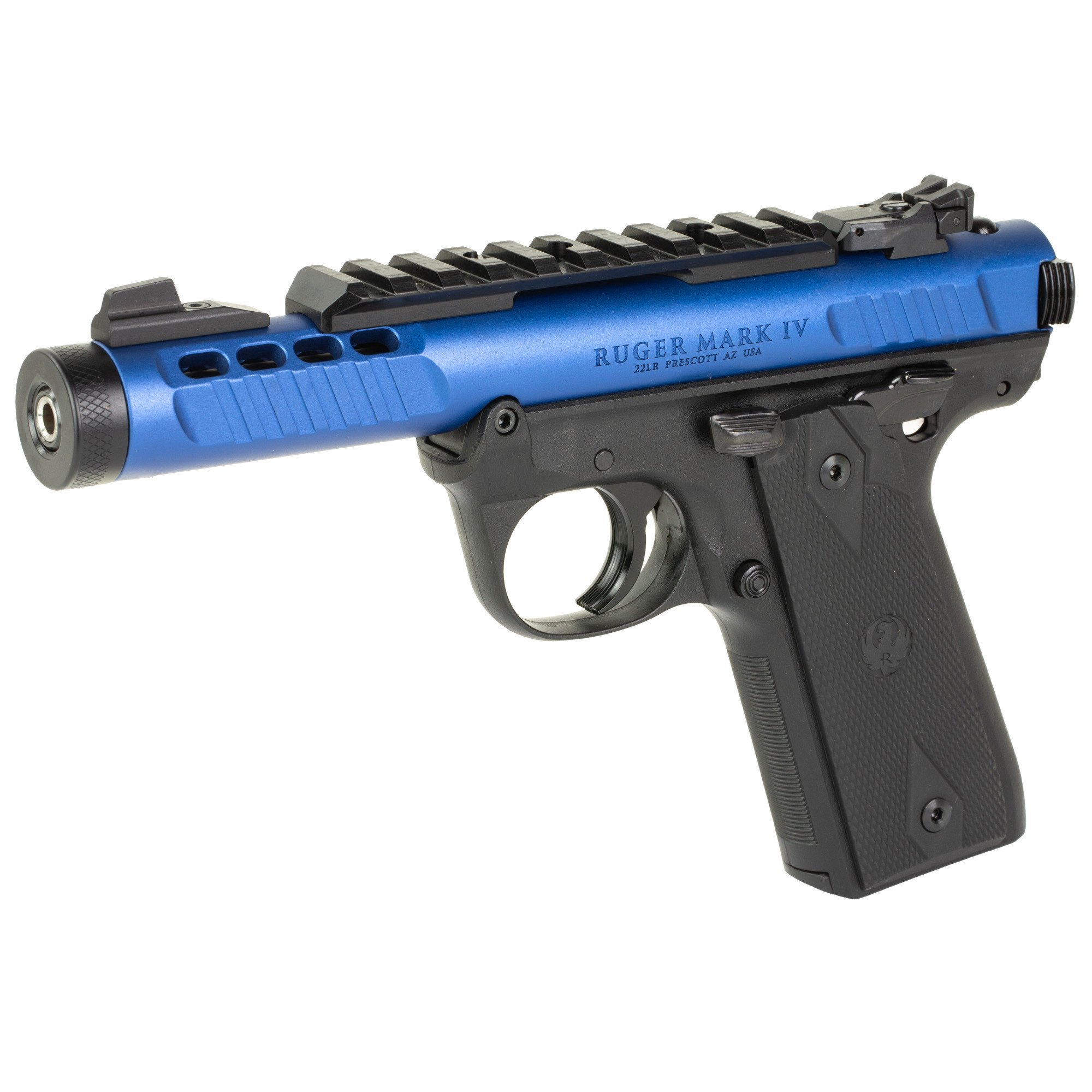 Ruger Mark IV 22/45 Lite 4.4" TB Blue/BLK (2) 10RD Pistol