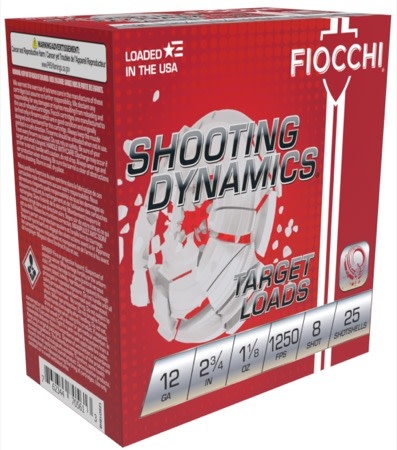 Fiocchi Shooting Dynamics Target Loads 12 GA 2.75" 1250FPS 8 Shot 25 RD Box