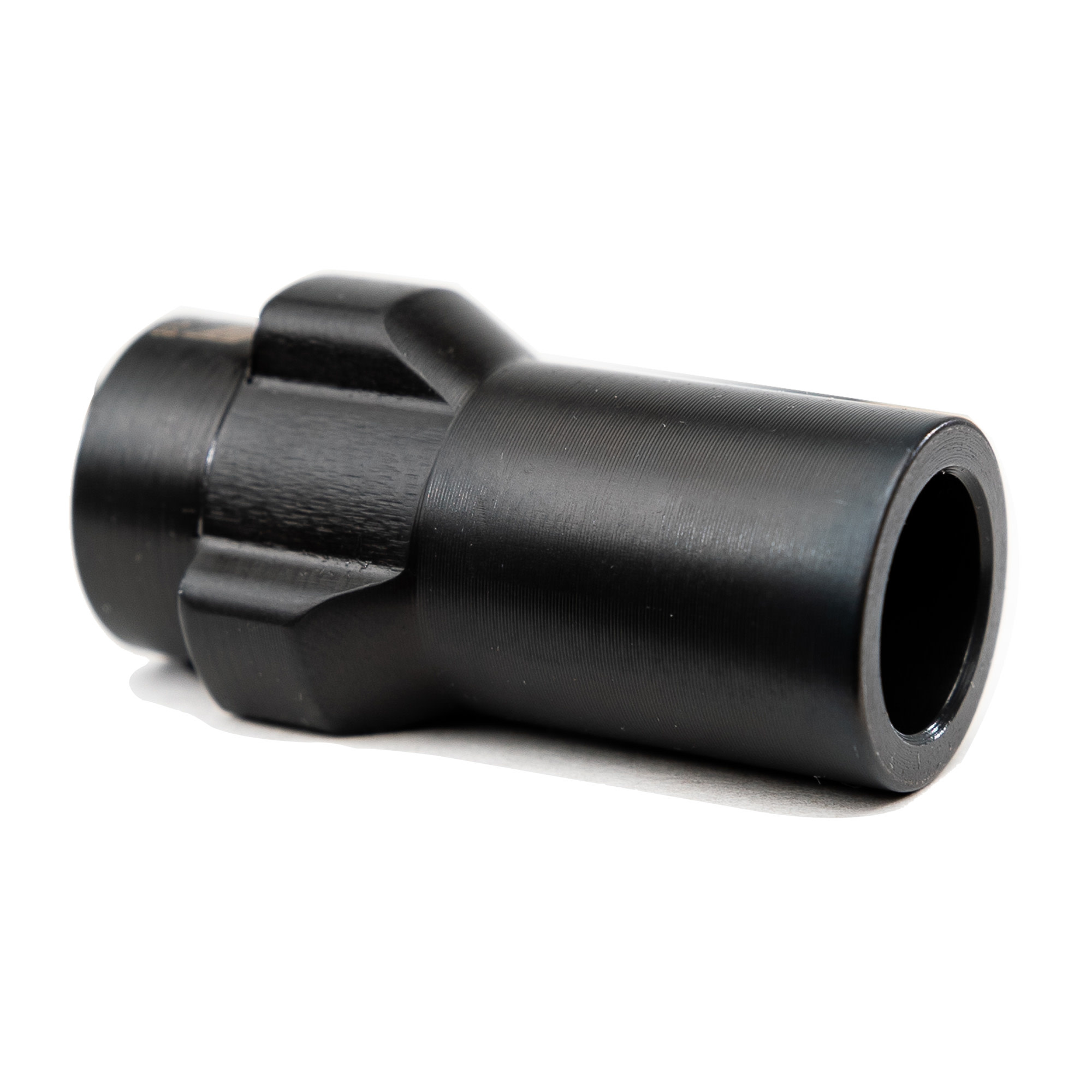 Angstadt Arms, 3-Lug Muzzle Adapter, 9MM, 1/2x28, Nitride Finish, Black