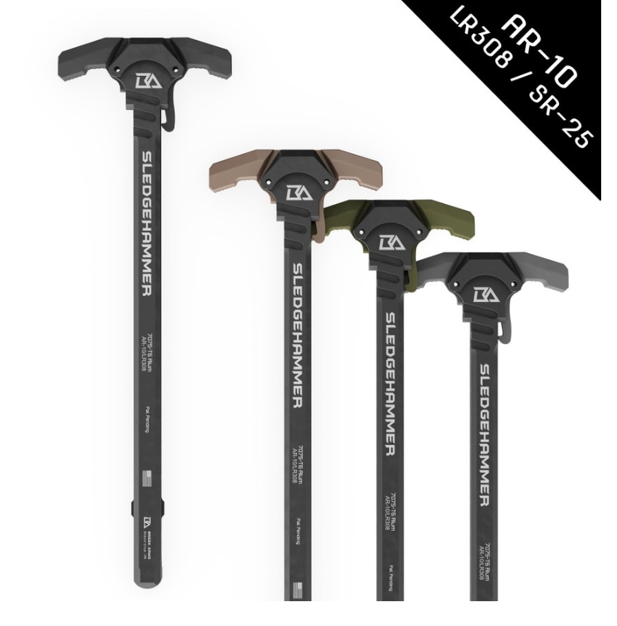 The Sledgehammer AR-10/LR308 Gas Blocking Charging Handle (BRK6010-MGRAY)
