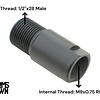 ATI  GSG Thread Adapter,  M9×0.75, RH Female to 1/2x28 Male, For GSG Firefly Pistol