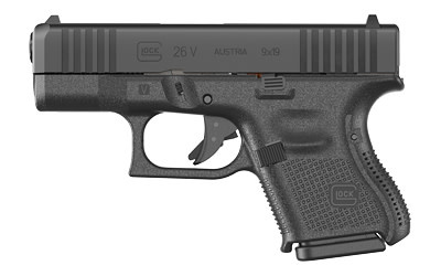 Glock, 26 V, 9mm, 3.43", BLK, (3) 10RD, Pistol