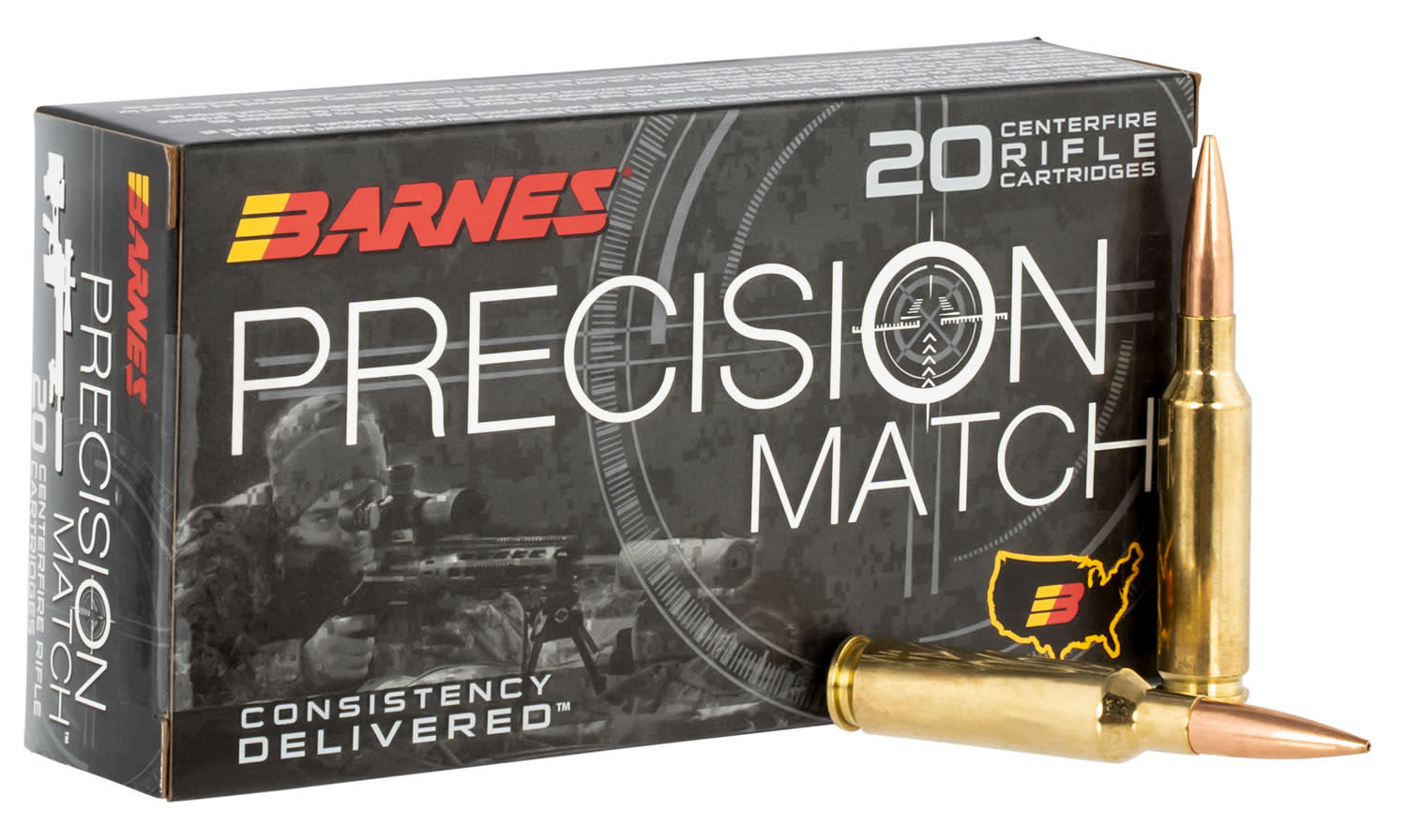 Barnes Precision Match Ammo, 6.5Creedmoor 140gr Open Tip Match Boat Tail (20 Per Box)