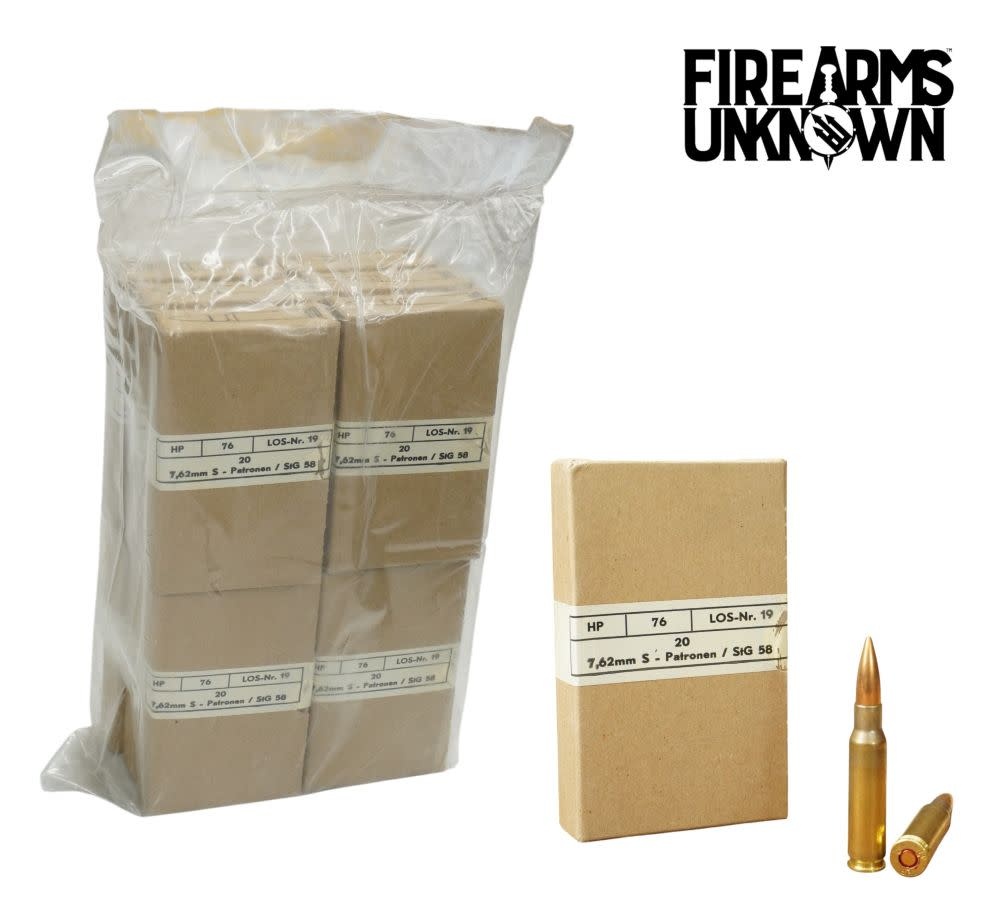 Austrian Surplus Hirtenburger StG 58 7.62x51mm, 147 Grain FMJ, 240RD Sealed Case