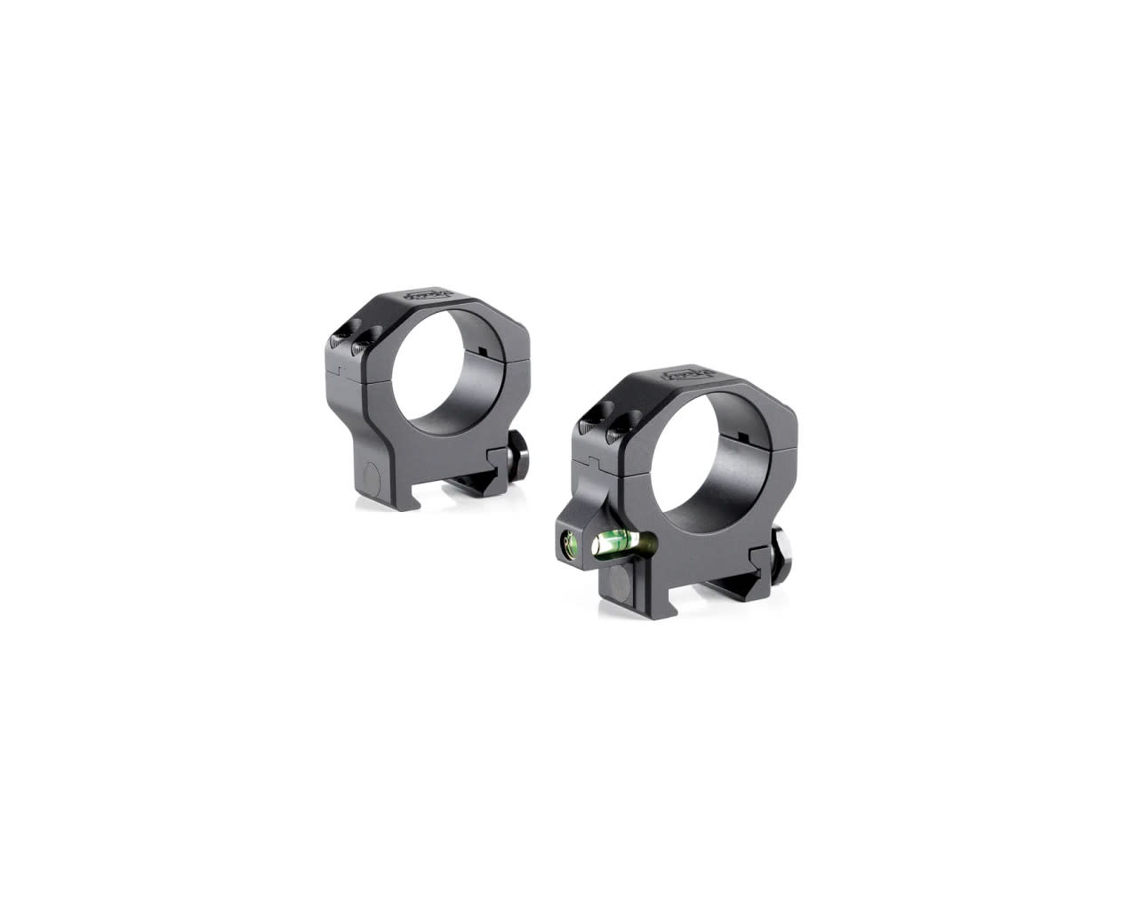 RPM 30mm Medium Precision Riflescope Ring Set with Co-Linear Bubble Level Black