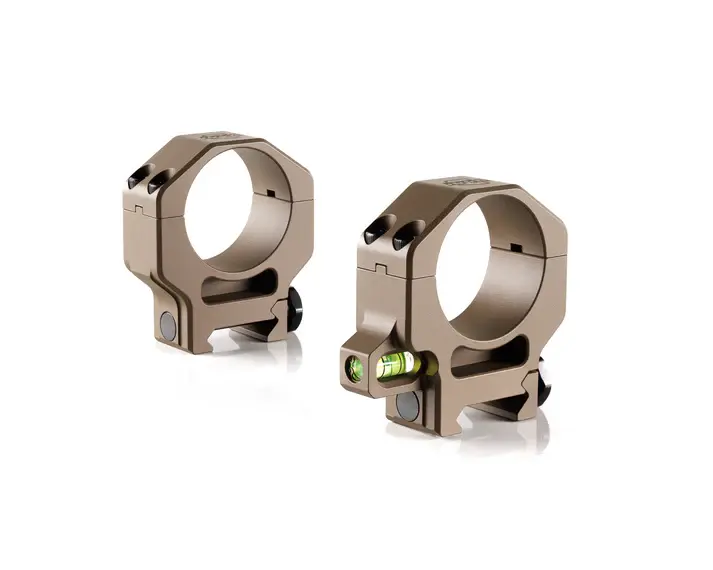 RPM 30mm High Precision Riflescope Ring Set with Co-Linear Bubble Level FDE