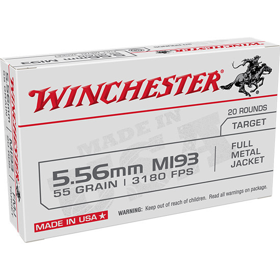 Winchester M193, 556NATO 55Grn FMJ 20Rnd