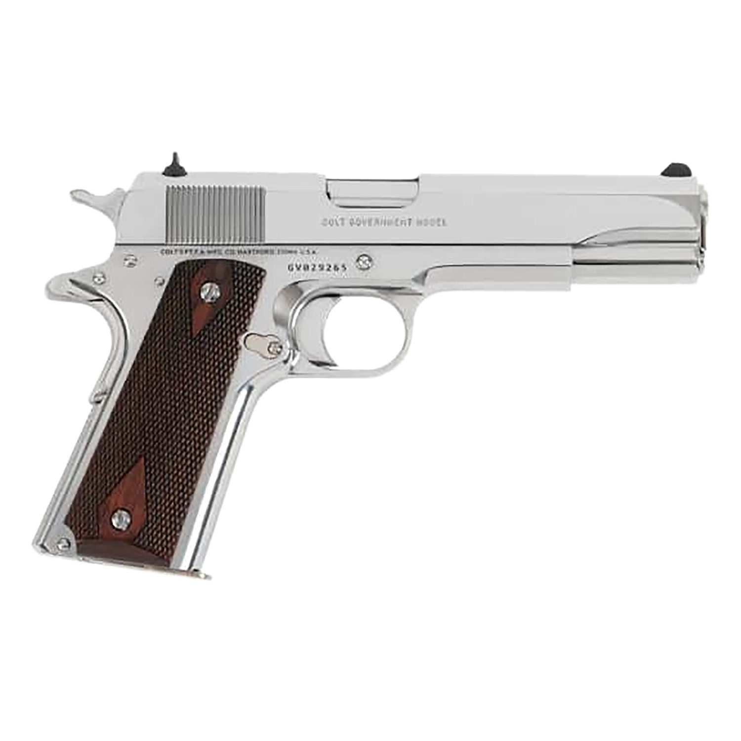 Colt, 1911 Government, 38 Super, 5", Polished Bright Stainless, (1) 9RD, Pistol
