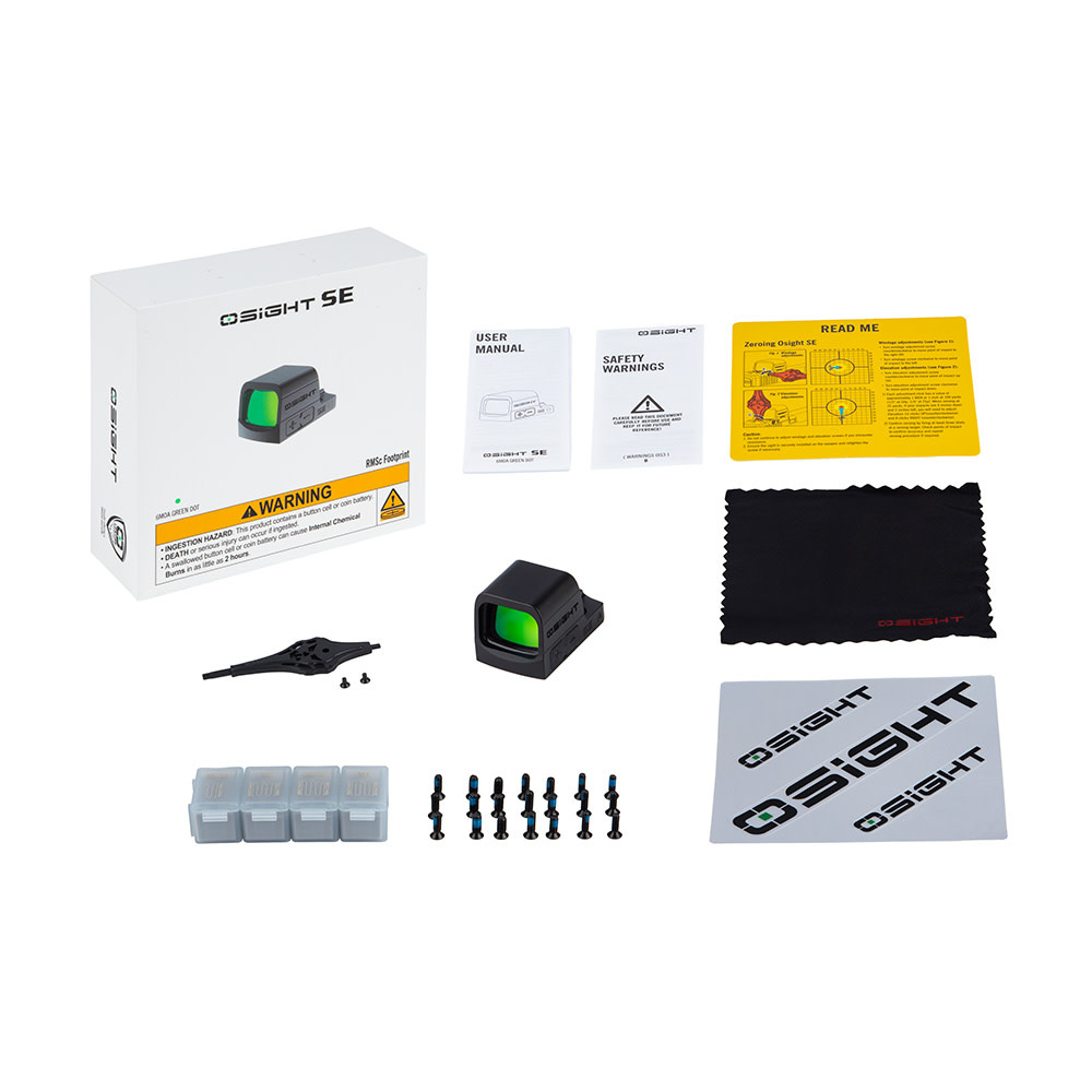 Osight SE 6 MOA Enclosed Optic with RMSc Footprint Green Circle Dot Black
