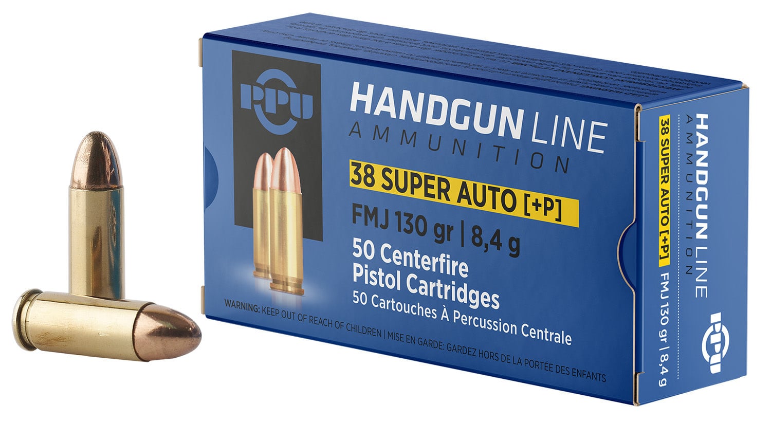 PPU, .38 Super +P, 130 Grain FMJ, 50RD Box