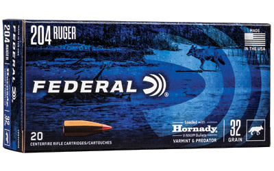 Federal, Varmint and Predator, V-Max, 204 Ruger, 32 Grain, 20RD Box