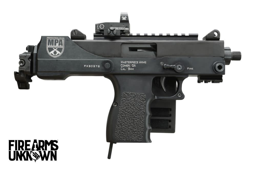 Masterpiece Arms, Defender, 9mm, 6"TB, BLK, (1) 30RD, Pistol w/ Folding Brace & Vortex Red Dot (USED) (MT Consignment)