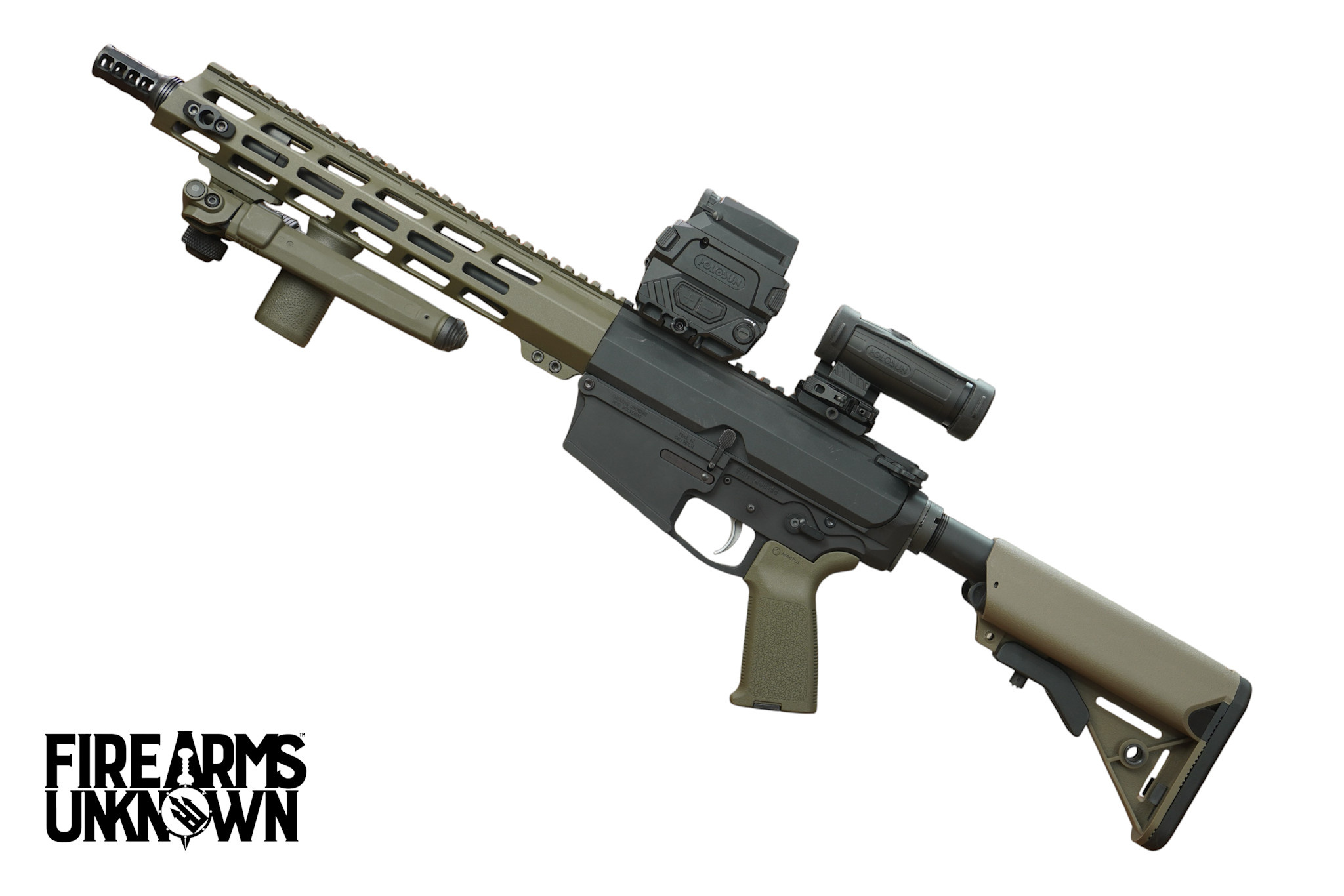 FU, Wolverine, 308 Win, 12.5", BLK/ODG, (3)25RD (3)20RD, SBR W/ Thermal Holosun, 3x Mag, Bipod, Sling, (40)RDs of .308 Ammo (USED) (MT Consignment)