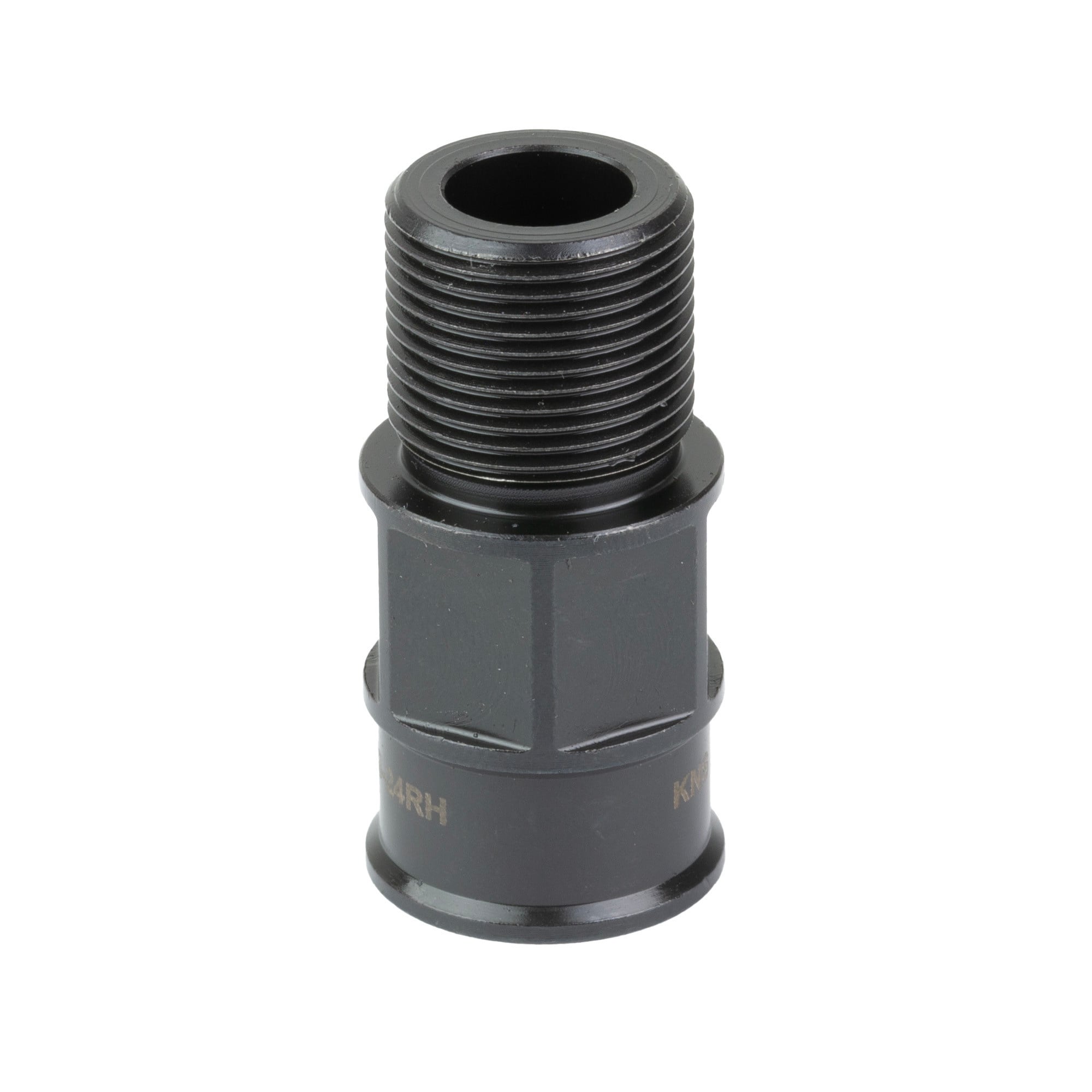 KNS Precision, Inc., AR15 Adaptor, 1/2X28 to 5/8X24 AR15 to 30 Cal Suppressor, Black
