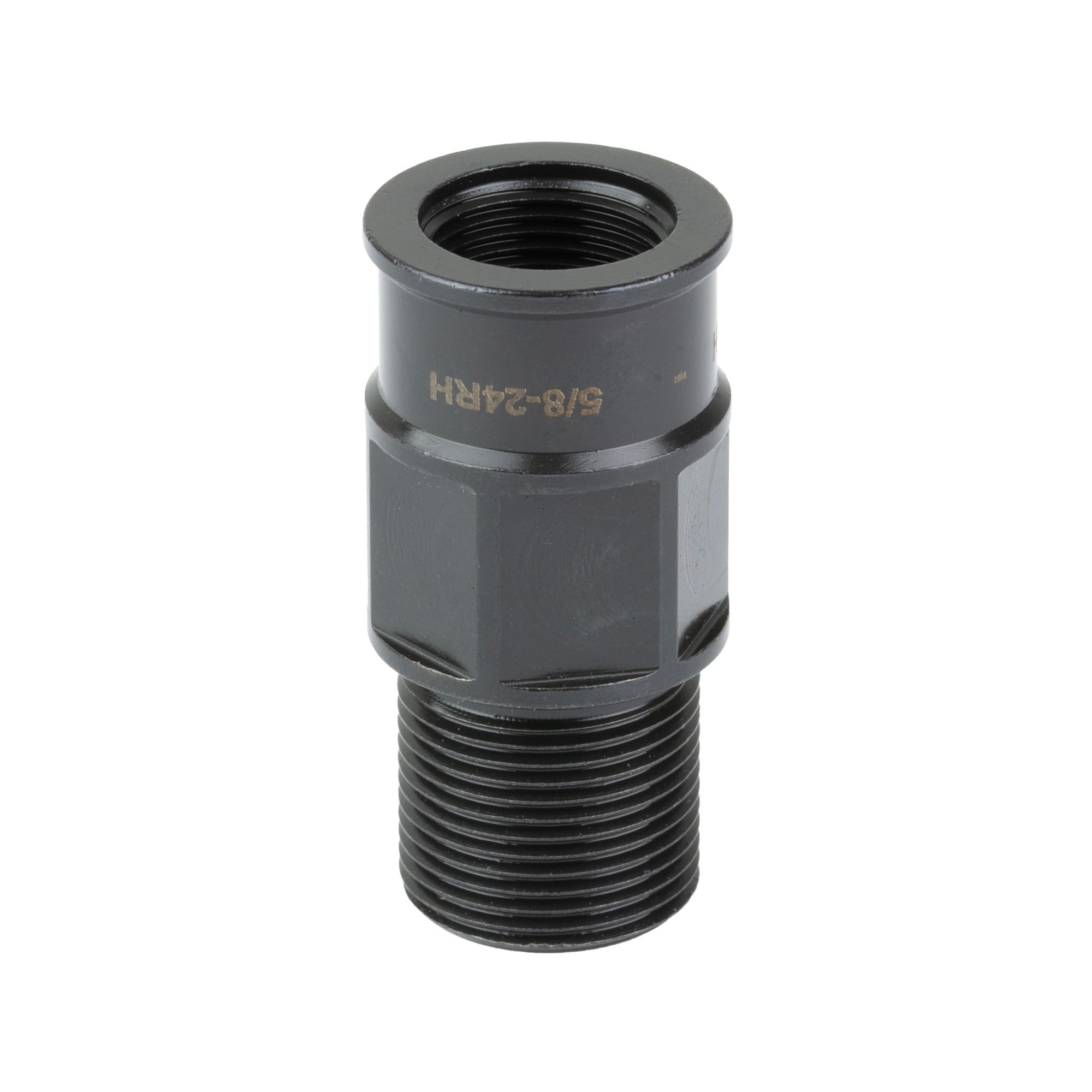 KNS Precision, Inc., AR15 Adaptor, 1/2X28 to 5/8X24 AR15 to 30 Cal Suppressor, Black