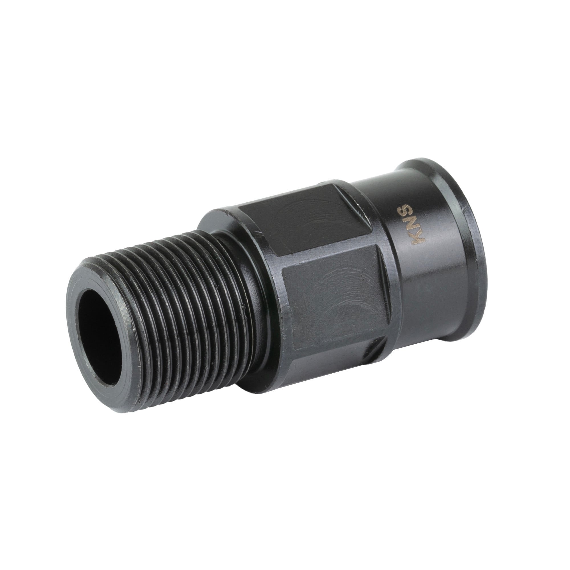 KNS Precision, Inc., AR15 Adaptor, 1/2X28 to 5/8X24 AR15 to 30 Cal Suppressor, Black