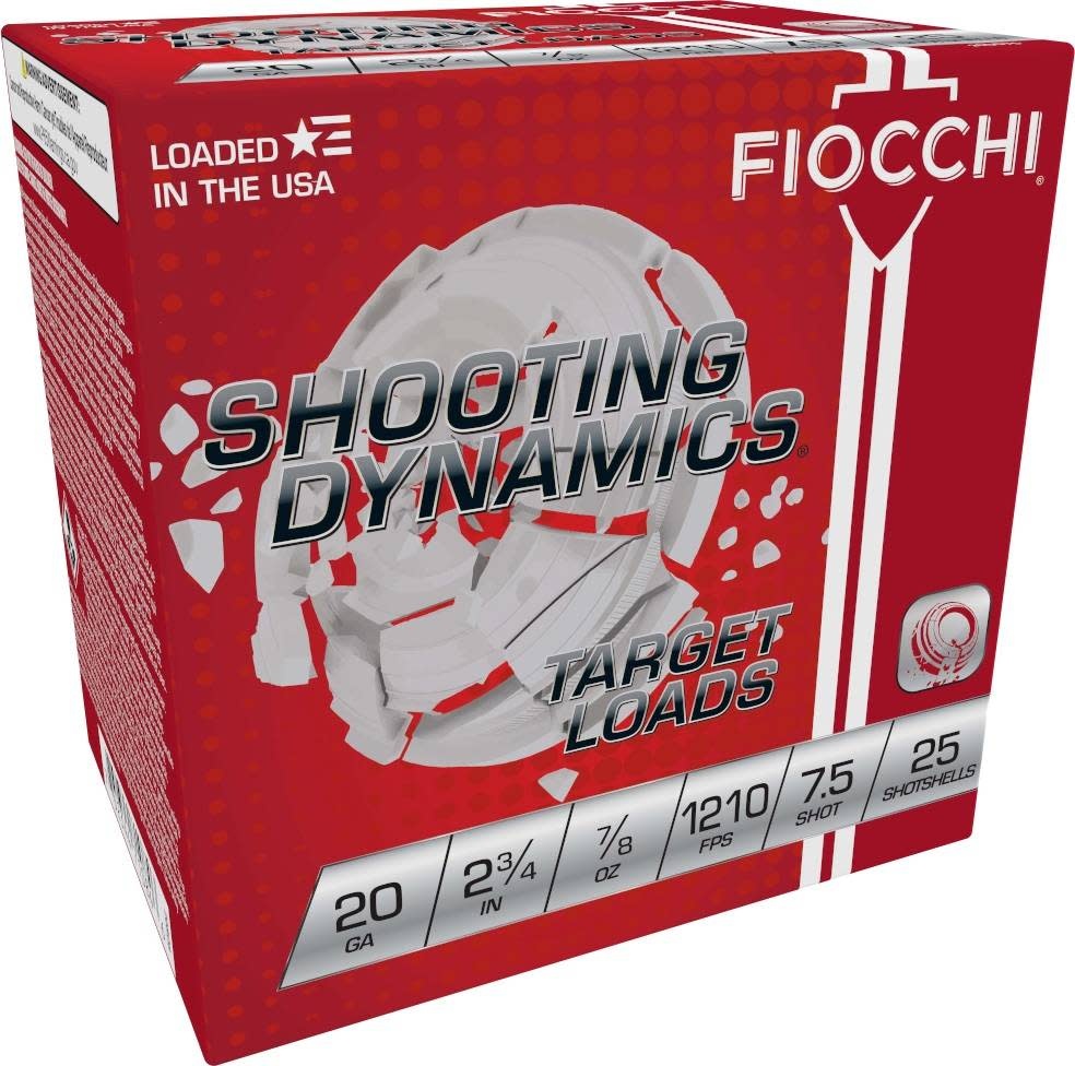 Fiocchi, Shooting Dynamics, 20GA 2 3/4", 7/8oz of #7.5 Birdshot, 25RD Box