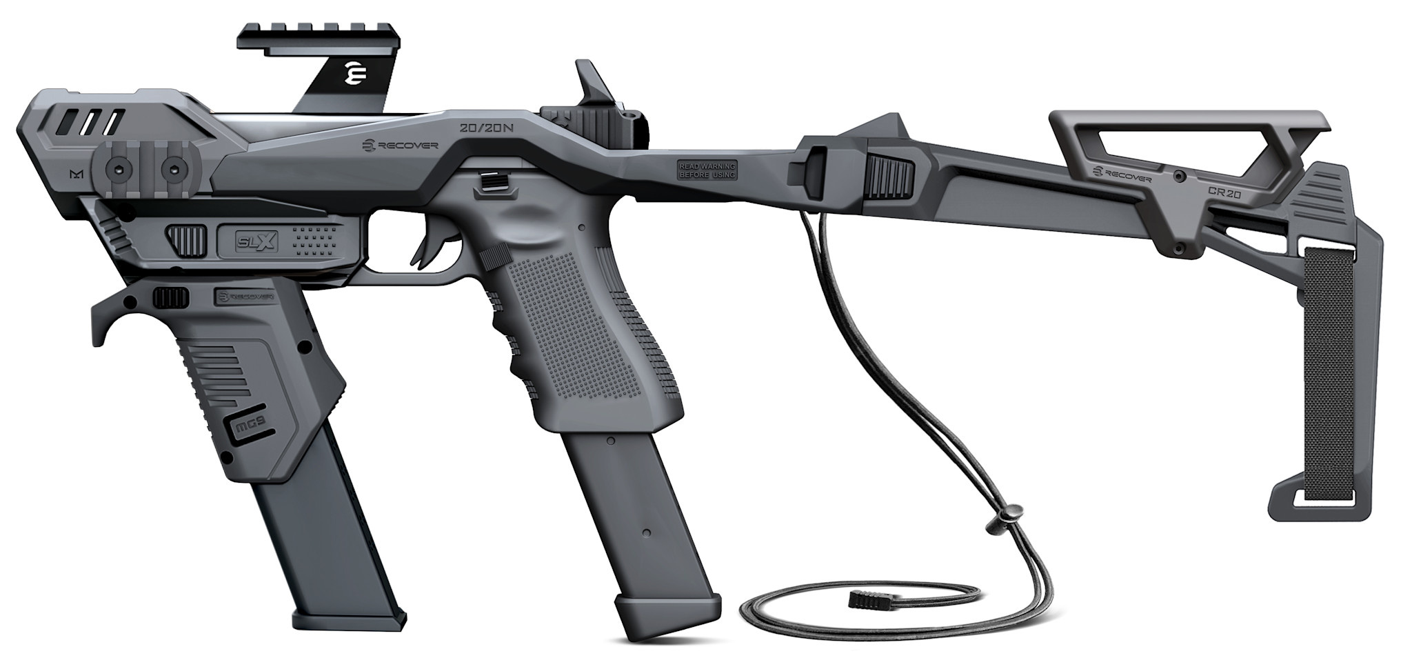 Recover Tactical 20/20N Stabilizer Kit for Glock Black