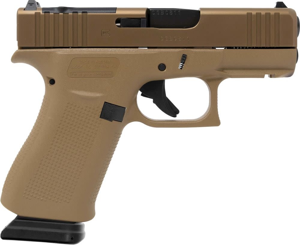 Glock, 43X MOS, 9mm, 3.41", COY, (2) 15RD, Pistol