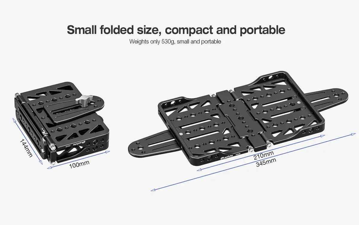 Leofoto Foldable Tac Table | Integrated Arca Rail | 1/4" and 3/8" Mounting (FDA-05)