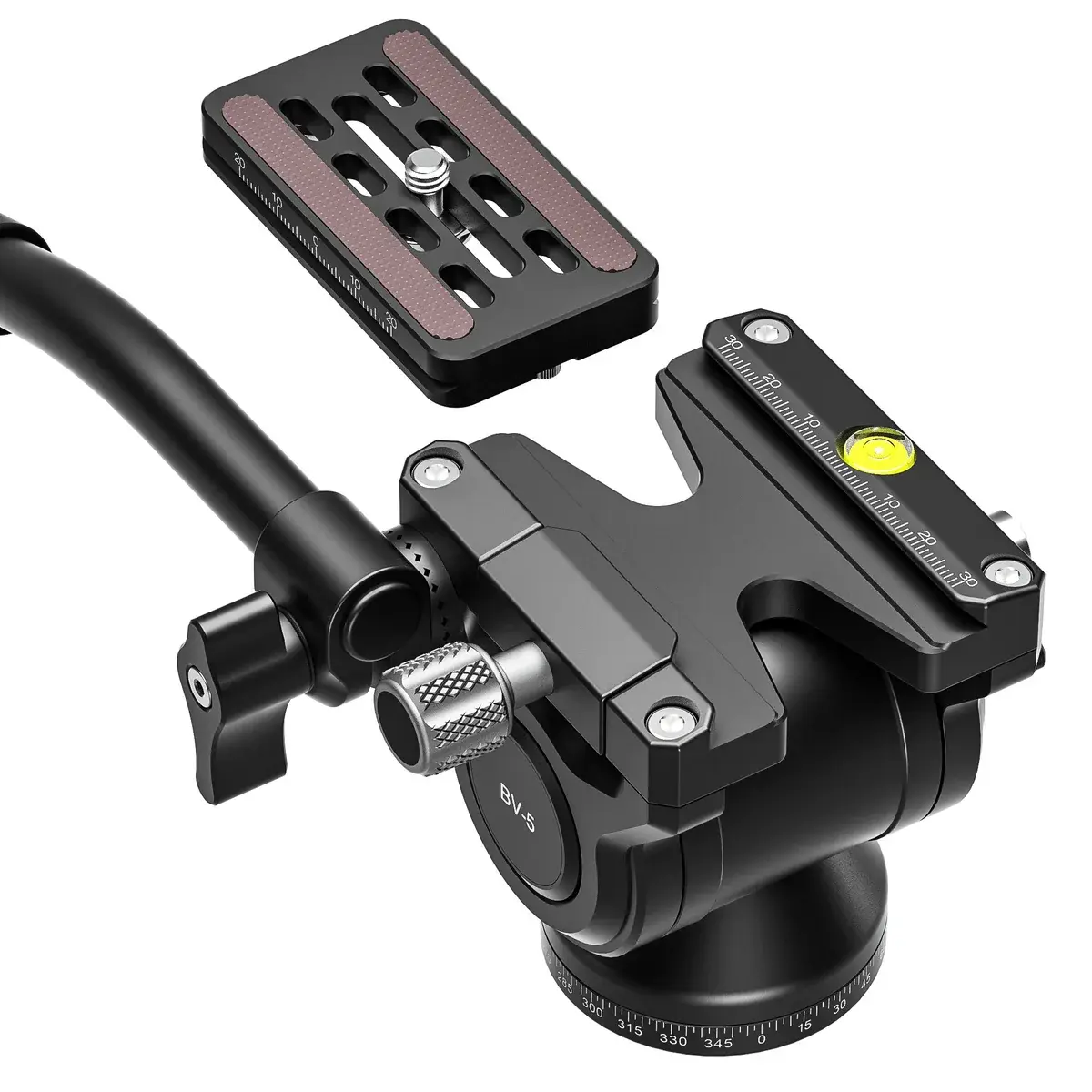 Leofoto Mini Fluid Head for Optics, Shorter Handle, Arca Compatible (BV-5B )