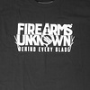 Firearms Unknown "Behind Every Blade" Black T-Shirt Large