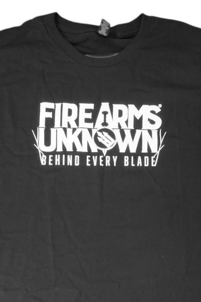 Firearms Unknown "Behind Every Blade" Black T-Shirt Small