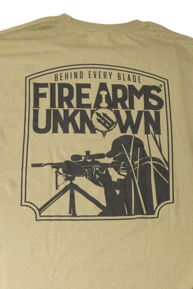 Firearms Unknown "Behind Every Blade" Coyote Brown Long Sleeve T-Shirt XXL