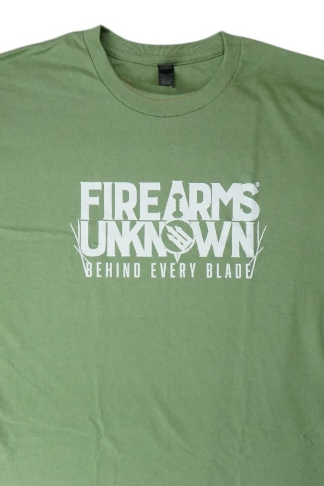 Firearms Unknown "Behind Every Blade" Green T-Shirt XXL
