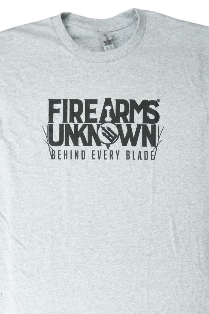 Firearms Unknown "Behind Every Blade" Grey Long Sleeve T-Shirt XL