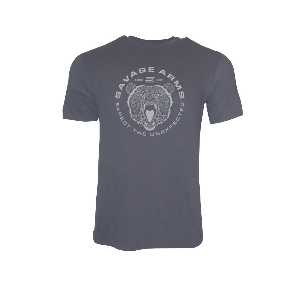 Savage Arms Bear Tee Charcoal - Small