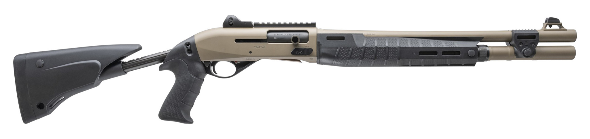 Benelli M2-G1Tactical 12ga 18.5" BLK/Mag FDE 7RD Shotgun