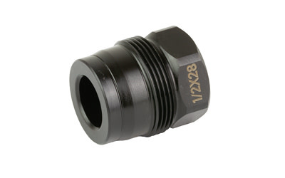 Kak Industry Plan-B  To 1/2x28" Threads Adapter Black Steel 1" OAL .895" Diameter