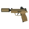 Sig, P365X Sick Puppy, 9mm, 3.7" TB, FDE, (2) 12RD, Pistol W/ Hush Puppy & Holosun