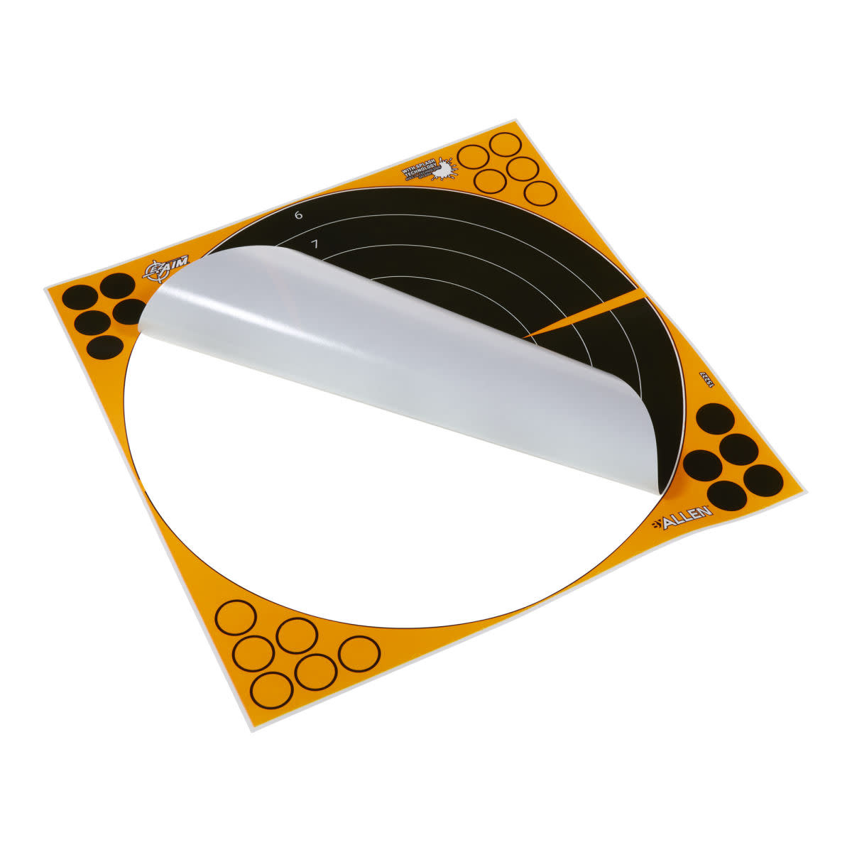 Allen EZ AIM 16x16" Bullseye Adhesive Splash Reactive Paper Shooting Targets 5 PK