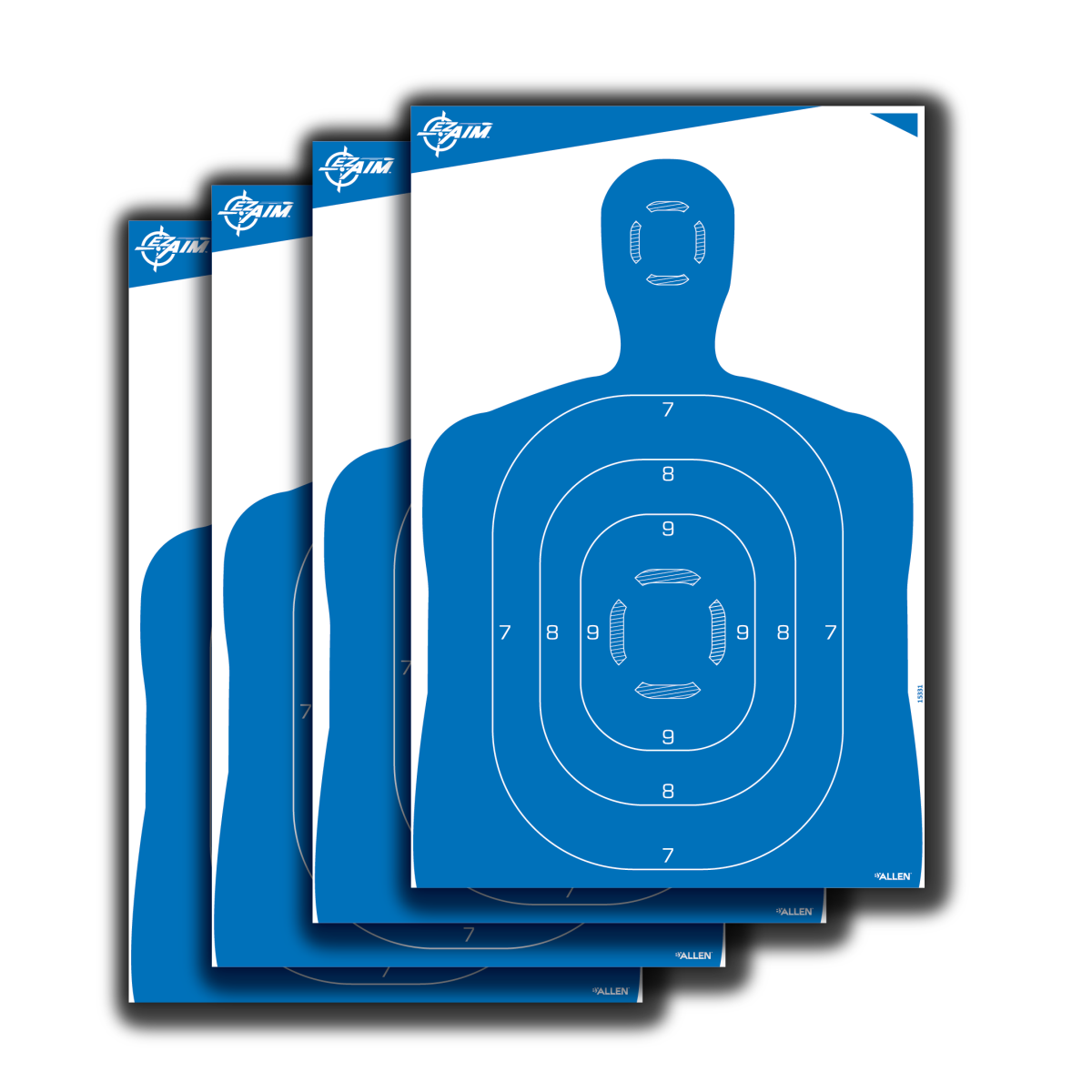 Allen EZ AIM  23"x35" Blue Silhouette Paper Shooting Targets 4PK