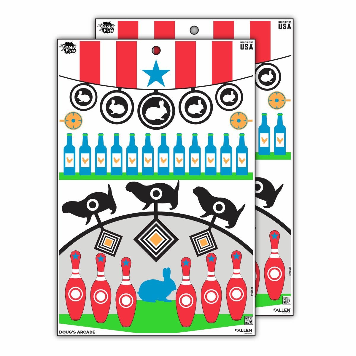 Allen EZ AIM 12"x18" Get the Game On Paper Shooting Targets  8PK Multi