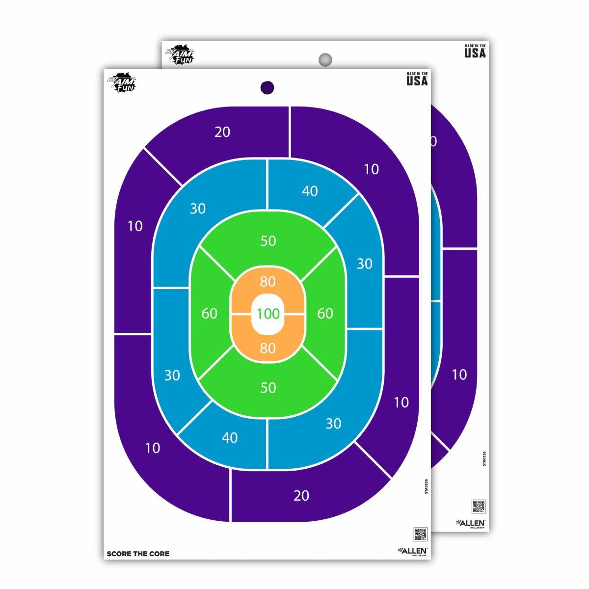 Allen EZ AIM 12"x18" Get the Game On Paper Shooting Targets  8PK Multi