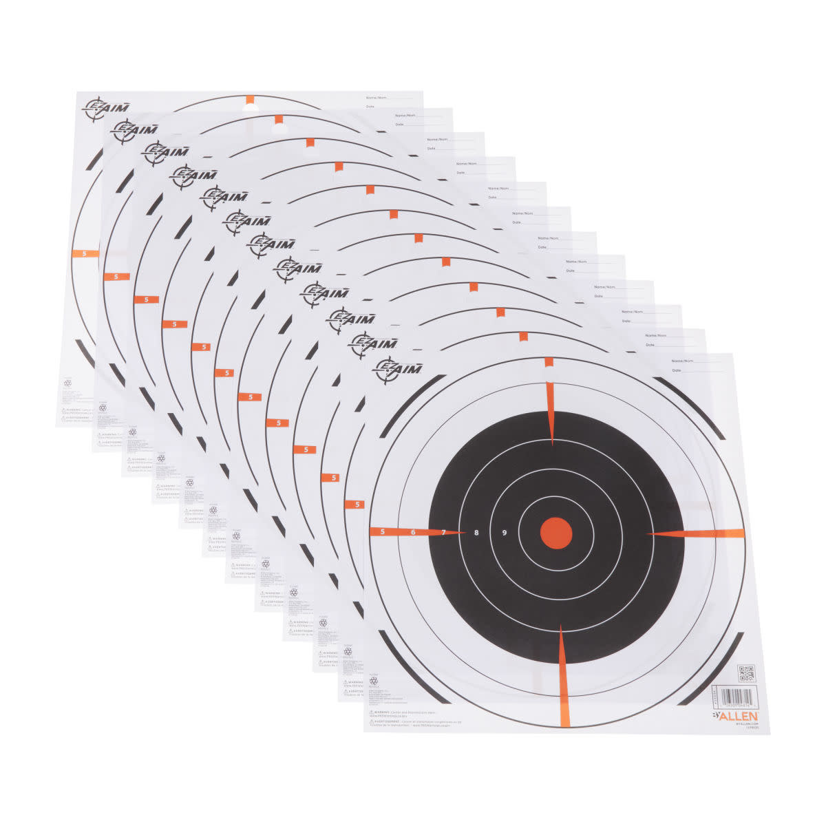 Allen EZ AIM Non-Adhesive 12" Bullseye Paper Shooting Target 13PK
