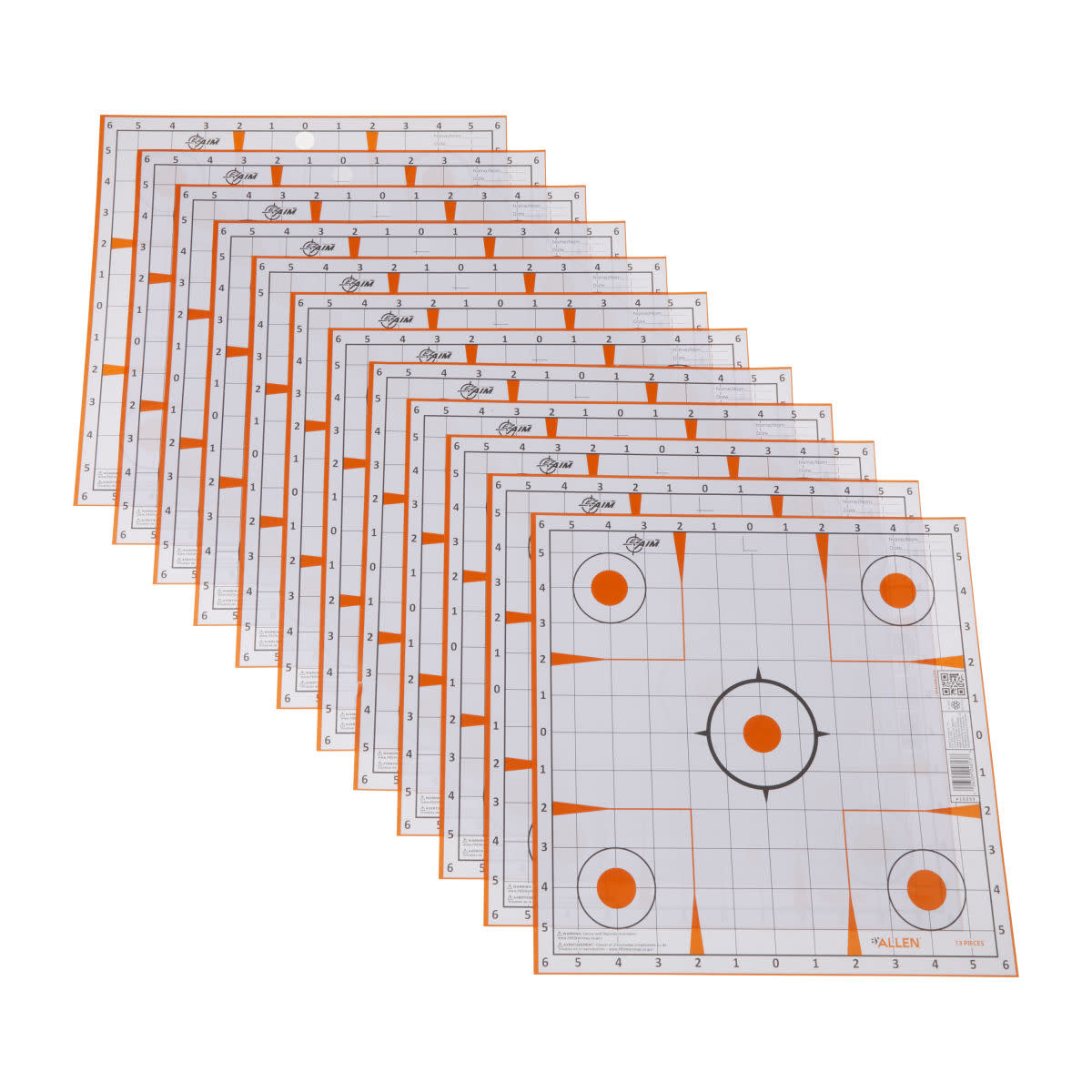 Allen EZ AIM 12" Square Sight-In Grid Paper Shooting Targets 13 PK