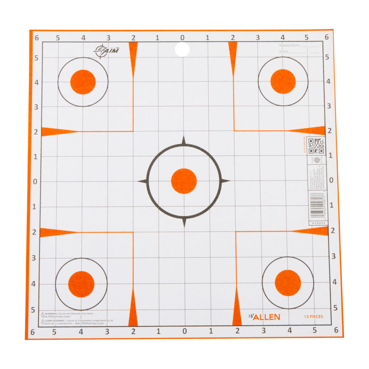 Allen EZ AIM 12" Square Sight-In Grid Paper Shooting Targets 13 PK
