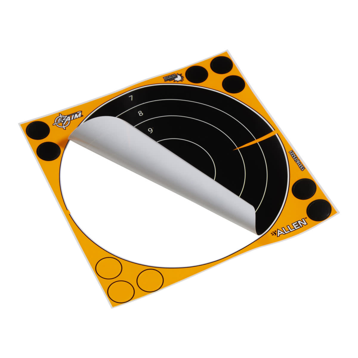 Allen EZ AIM Adhesive 8" Bullseye Splash Reactive Paper Shooting Targets 30PK