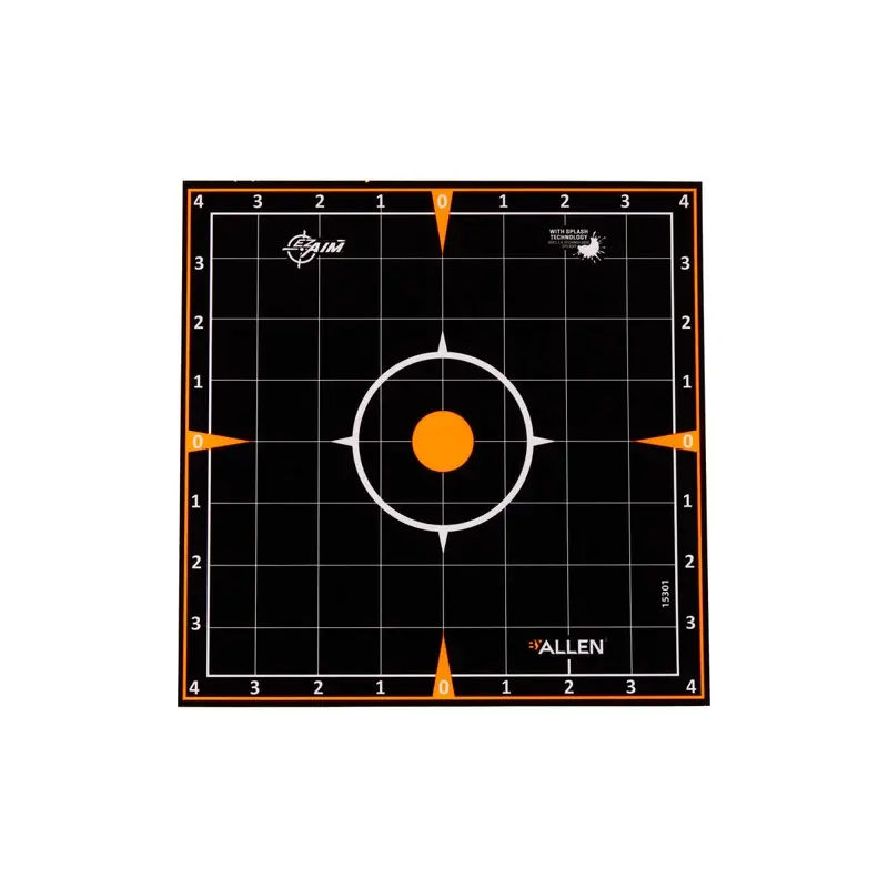 Allen EZ AIM Adhesive 8" Sight -In Grid Splash Reactive Paper Shooting Targets 6PK