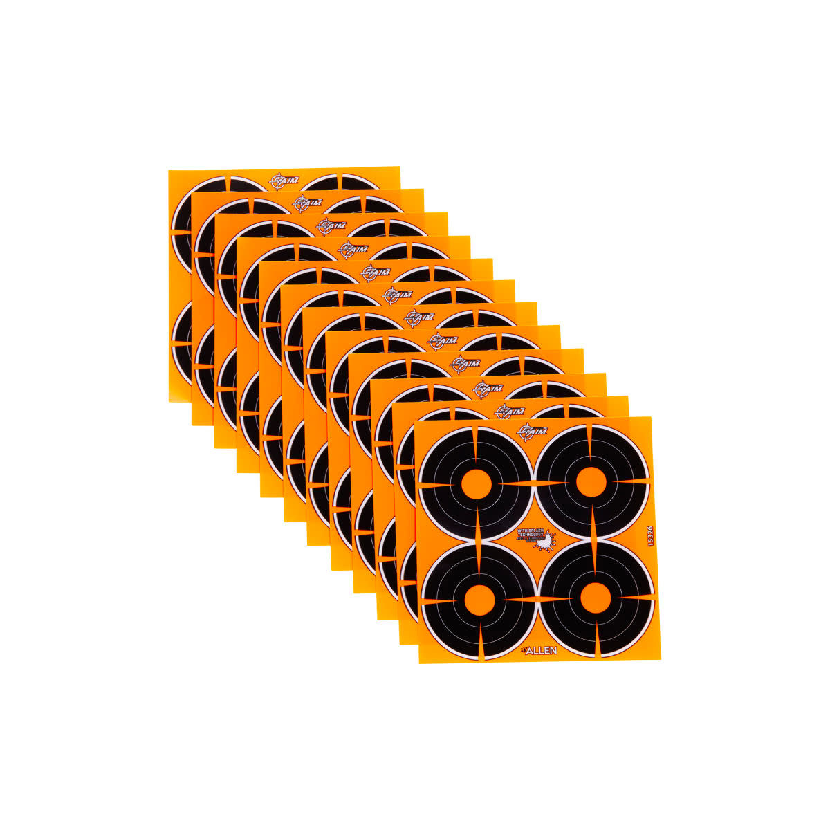 Allen EZ AIM (4) 3" Bullseye Adhesive Splash Reactive Paper Shooting Targets 12PK