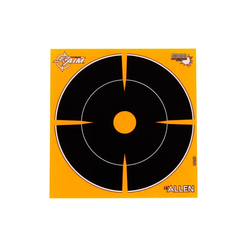 Allen EZ AIM Adhesive 6" Bullseye Splash Reactive Paper Shooting Targets 12PK