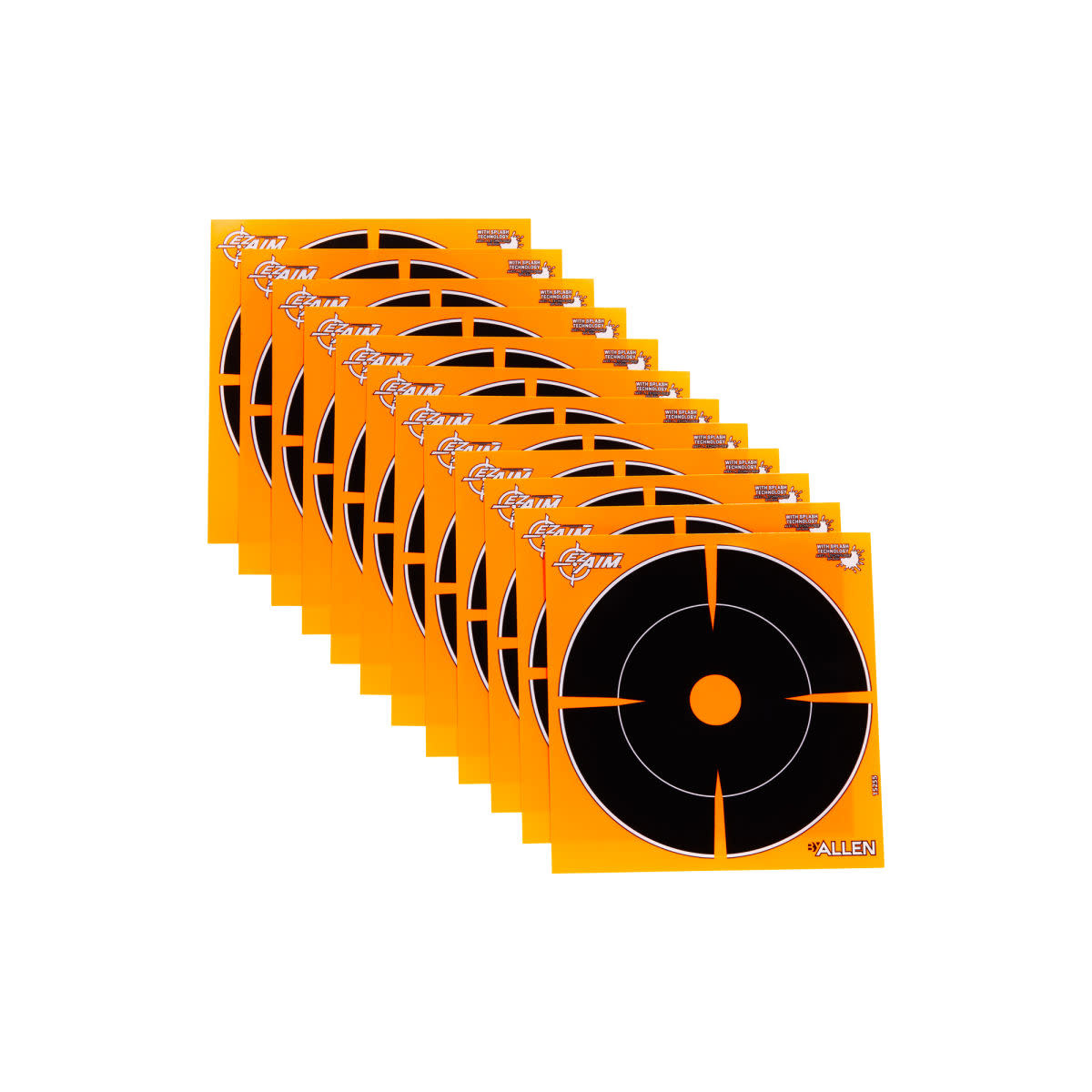 Allen EZ AIM Adhesive 6" Bullseye Splash Reactive Paper Shooting Targets 12PK